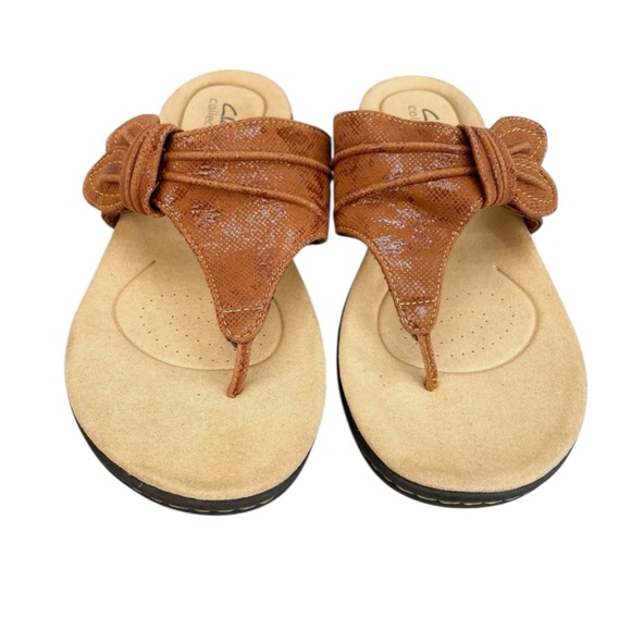Clarks 12 W Women's Brown Slide Sandals - Picture 5 of 6